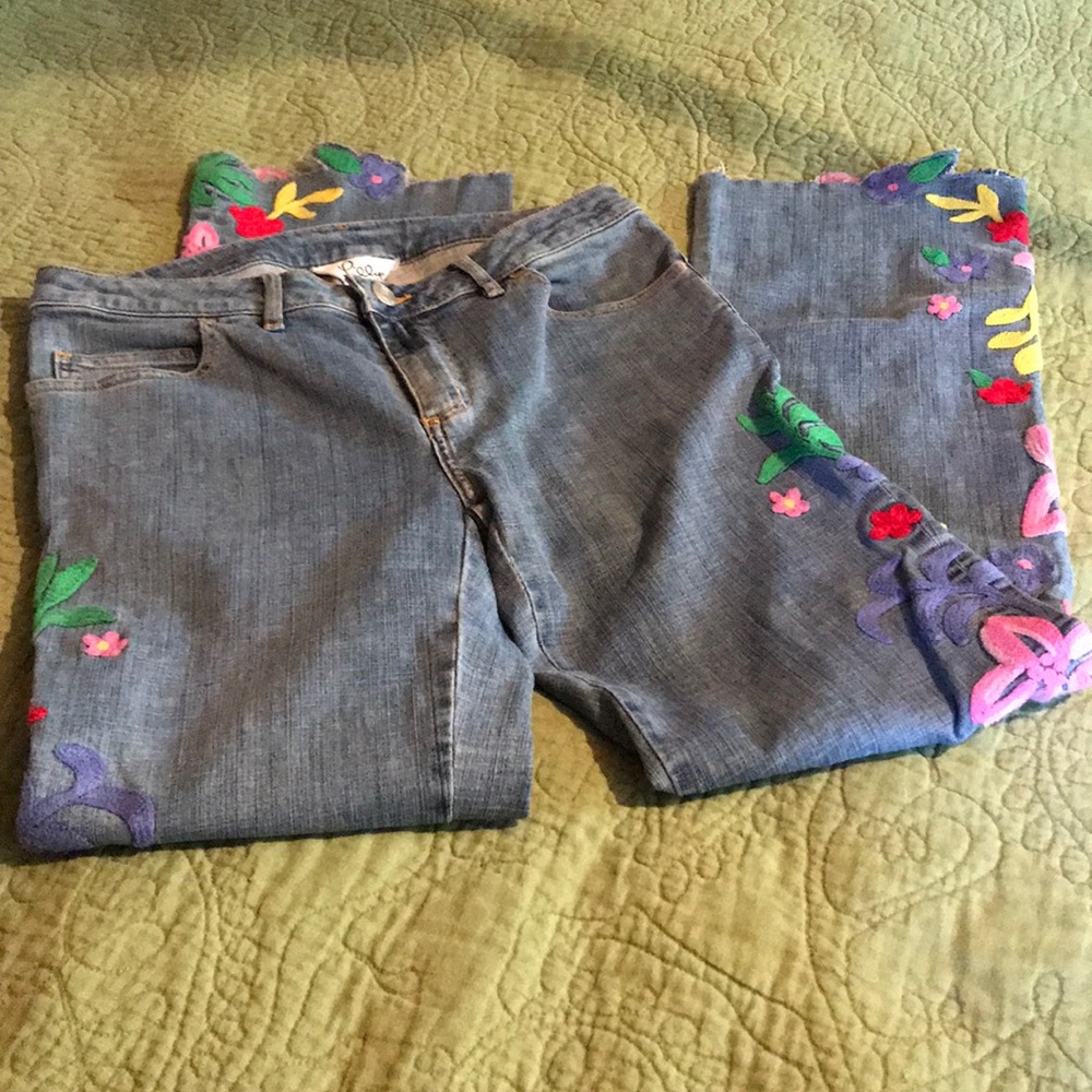 Lily Pulitzer embroidered jeans